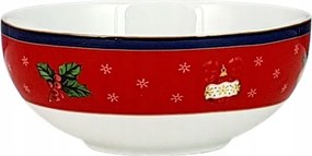 Karácsonyi porcelán|CSENDES Éjszaka Saláta tálaló müzli 15 cm piros|Bogucice