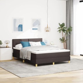 Box Spring Ágy Matraccal Sötétbarna 140x200 cm Szövet