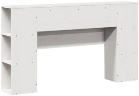 fehér tömör fenyőfa fejtámla tárolóval 150 cm