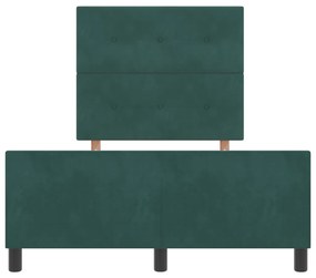 Ágykeret Sötét Zöld 120x200 cm Bársony