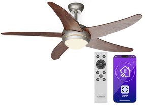 Klarstein Bolero 2 az 1-ben Smart, mennyezeti ventilátor, Ø 132 cm, fény 55 W, távirányító, vezérlés applikáción keresztül, 2 menetirány