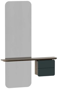 Sötétzöld-barna előszoba bútor tölgyfa dekorral One More Look – UMAGE