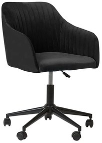 Fekete bársony irodai szék VENICE Beliani