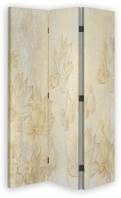 Paraván Arany virágok Méret: 110 x 170 cm, Kivitelezés: Klasszikus paraván