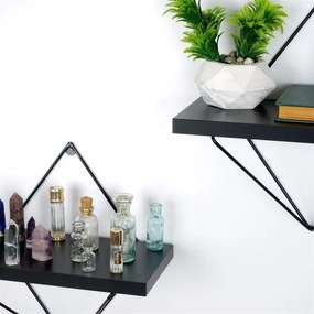 KÉSZLET 2x Fali polc fekete