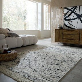 Szürke-elefántcsont színű kézi szövésű gyapjú szőnyeg 140x200 cm Ellsa – Flair Rugs