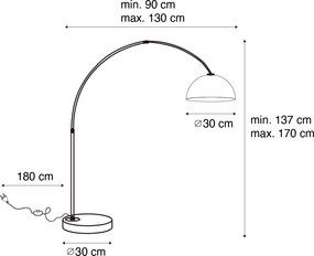 Modern ív lámpa fekete füstüveggel - Arc