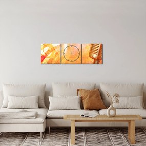 Kép - Retro mikrofon (órával) (90x30 cm)