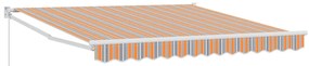 Manuális Behúzható Napellenző Többszínű Csíkos 350x250 cm