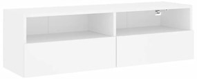 fehér szerelt fa fali TV-szekrény 100 x 30 x 30 cm