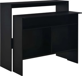 vidaXL fekete bárasztal 2 asztallappal 130 x 40 x 120 cm