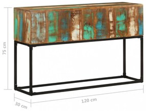tömör újrahasznosított fa tálalóasztal 120 x 30 x 75 cm