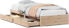 vidaXL tömör fenyőfa ágykeret matrac nélkül 90 x 190 cm