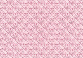 Damask flizelin fotótapéta Rózsaszín virágok fali minta 200x140 +ragasztó