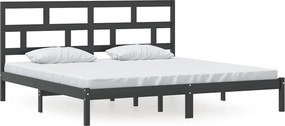 vidaXL fekete tömör fenyőfa ágykeret 200 x 200 cm