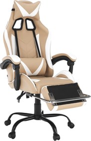 Irodai/gamer fotel, fekete/fehér/bézs, OZGE 2 NEW