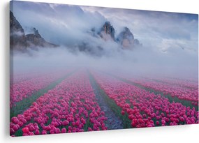 Kép - Tájkép tulipánmezőkkel (90x60 cm)