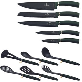 12-részes rozsdamentes acél konyhai kés- és konyhai eszköz készlet EMERALD 20181
