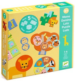 Társasjáték - 5 az 1-ben, Vadállatok - Wild animals, 5 GAMES