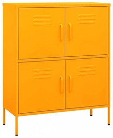 mustársárga acél tárolószekrény 80 x 35 x 101,5 cm