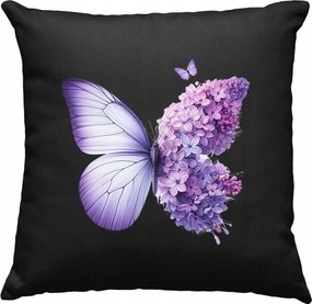 Pillangó párna Virágok Színes művészet 5 Fekete
