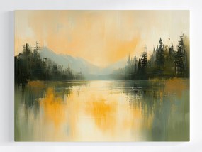 Vászonkép Canvas Tájkép Hegyek Erdő Tó Tükröződés 100x75