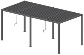 LUXE pergola 7,8x3m antracit LED világítással