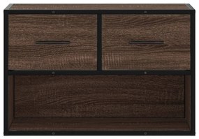 barna tölgy színű szerelt fa és fém TV-szekrény 60x31x39,5 cm