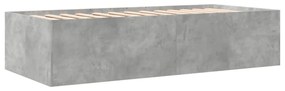 betonszürke kanapéágy fiókkal matrac nélkül 75x190 cm