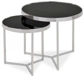 Delia ll 60cm Dohányzóasztal Fekete - Króm