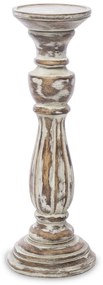 Provence koptatott barna-fehér műanyag gyertyatartó állvány 33x11x11cm
