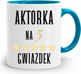 Színésznőnek Bögre Kék Születésnapi Ajándék fényképes nyomtatással