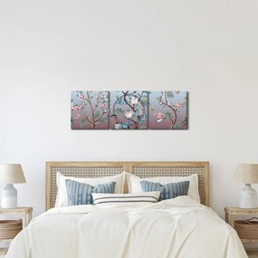 Kép - madár park (órával) (90x30 cm)