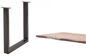 CARTAGENA dohányzó asztal akácfa 110x70cm - U alakú antikolt lábbal - Natúr