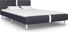 vidaXL fekete műbőr ágykeret matrac nélkül 135 x 190 cm