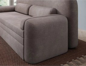 Barna kordbársony kinyitható-tárolóhelyes kanapé 236 cm Elioss – ELTAP