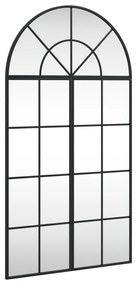 fekete ívelt vas fali tükör 60 x 110 cm
