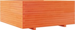 vidaXL viaszbarna tömör fenyőfa kerti virágtartó 110 x 110 x 49,5 cm