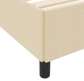 Boxrugós ágy Krém és fekete 200 x 200 cm Textil és mérnöki fa