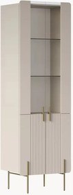 Malmi négyajtós vitrin 60 cm - kasmír / arany lábak