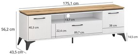 TV szekrény Vejares (fehér + evoke tölgy) . 1116987
