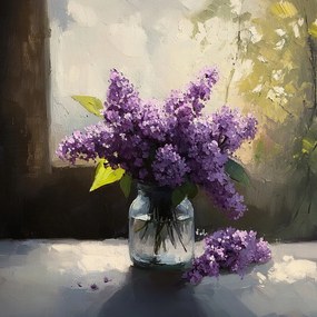 Vászonkép Canvas Virágok Lila Csokor Dekoráció 40x40