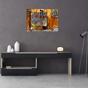 Egy ősi festmény képe (üvegen) (70x50 cm)
