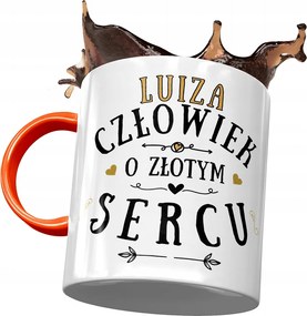 Narancssárga bögre Lujza Barátnőknek Ajándék Nyomtatott Fotóval