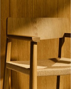 Natúr színű tölgyfa karfás étkezőfotel Idun – Kave Home