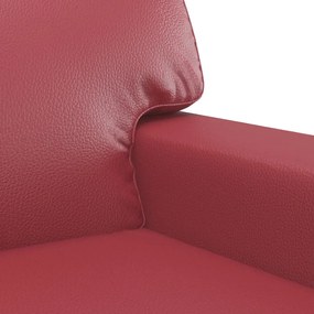3 részes bordó műbőr ülőgarnitúra