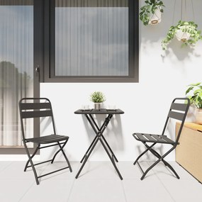 Összecsukható Kerti Székek 2 db Antracit 42x52x82 cm Porszórt Acél