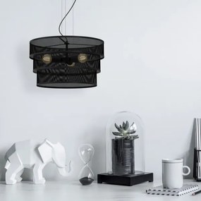 Csillár zsinóron GLUM 3xE27/60W/230V fekete