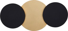 Modern fekete fali lámpa arany színnel, LED-del, 3 lépésben dimmelhető, 3 égős - Sunrise 3