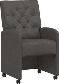 vidaXL Kerekes Étkező Székek 2 pcs Fekete 58 x 67 x 97 cm Műbőr